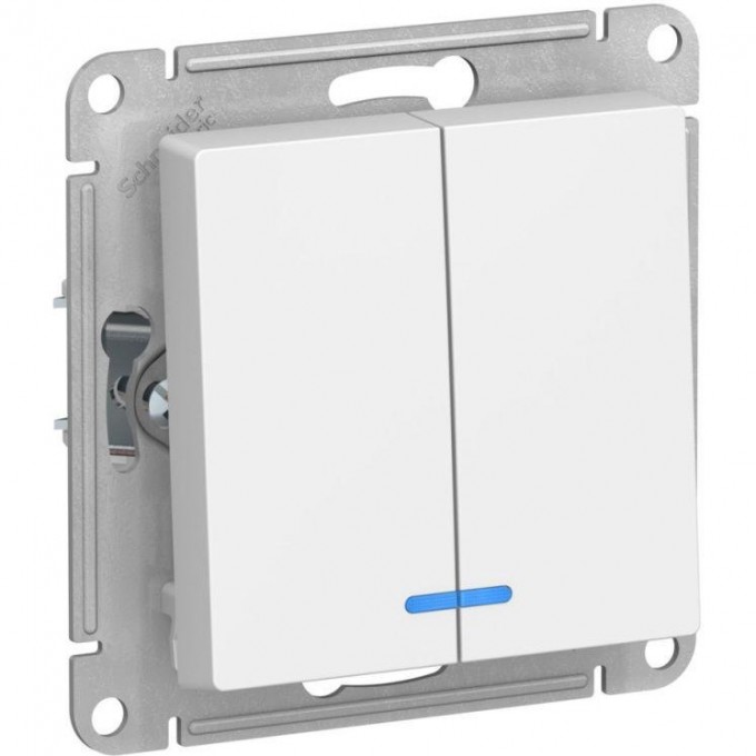 2-клавишный выключатель SCHNEIDER ELECTRIC ATLASDESIGN с подсветкой, механизм, лотос ATN001353 2-клавишный выключатель SCHNEIDER ELECTRIC ATLASDESIGN с подсветкой, механизм, лотос ATN001353