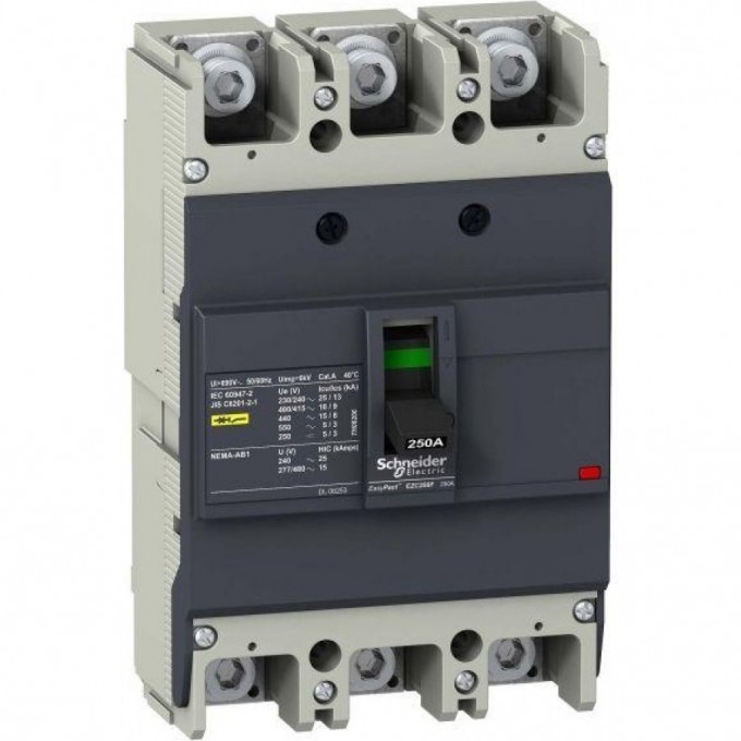 Автоматический выключатель 3P SCHNEIDER ELECTRIC EASYPACT EZC250N 25 кА/400В 100 A EZC250N3100 Автоматический выключатель 3P SCHNEIDER ELECTRIC EASYPACT EZC250N 25 кА/400В 100 A EZC250N3100