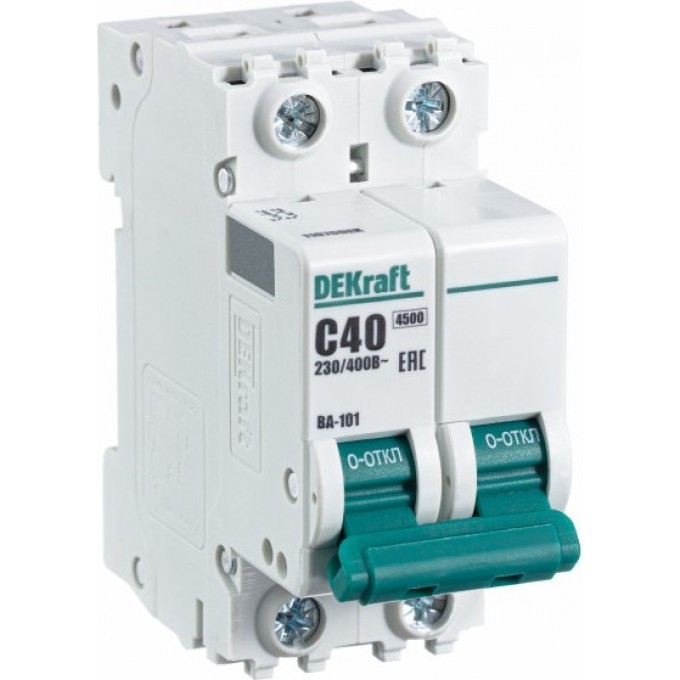 Автоматический выключатель SCHNEIDER ELECTRIC DEKRAFT 2Р 40А х-ка C ВА-101 4,5кА 11070DEK Автоматический выключатель SCHNEIDER ELECTRIC DEKRAFT 2Р 40А х-ка C ВА-101 4,5кА 11070DEK