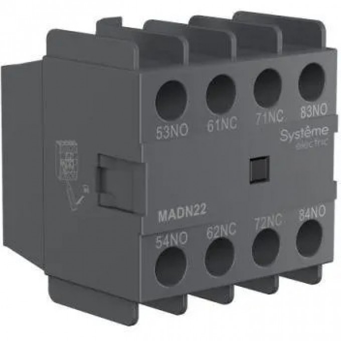 Блок контактный дополнительный SCHNEIDER ELECTRIC MC1D 4НО фронт. монтаж. SE MADN40 Блок контактный дополнительный SCHNEIDER ELECTRIC MC1D 4НО фронт. монтаж. SE MADN40