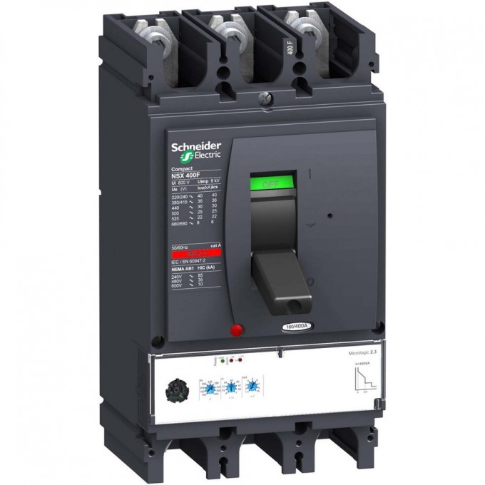 Автоматический выключатель 3P SCHNEIDER ELECTRIC COMPACT NSX MICROLOGIC 2.3 400A NSX400F LV432676 Автоматический выключатель 3P SCHNEIDER ELECTRIC COMPACT NSX MICROLOGIC 2.3 400A NSX400F LV432676