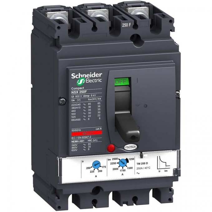 Автоматический выключатель 3P SCHNEIDER ELECTRIC COMPACT NSX TM250D NSX250F LV431630 Автоматический выключатель 3P SCHNEIDER ELECTRIC COMPACT NSX TM250D NSX250F LV431630