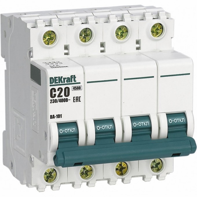 Автоматический выключатель SCHNEIDER ELECTRIC DEKRAFT 4Р 10А х-ка C ВА-101 4,5кА 11089DEK Автоматический выключатель SCHNEIDER ELECTRIC DEKRAFT 4Р 10А х-ка C ВА-101 4,5кА 11089DEK