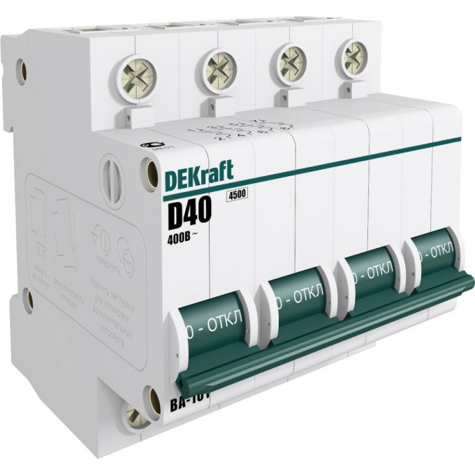Автоматический выключатель SCHNEIDER ELECTRIC DEKRAFT 4Р 16А х-ка D ВА-101 4,5кА 11138DEK Автоматический выключатель SCHNEIDER ELECTRIC DEKRAFT 4Р 16А х-ка D ВА-101 4,5кА 11138DEK