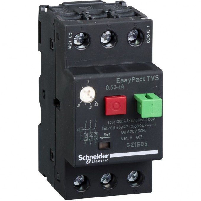 Автоматический выключатель SCHNEIDER ELECTRIC EASYPACT 0,63-1A GZ1E05 Автоматический выключатель SCHNEIDER ELECTRIC EASYPACT 0,63-1A GZ1E05