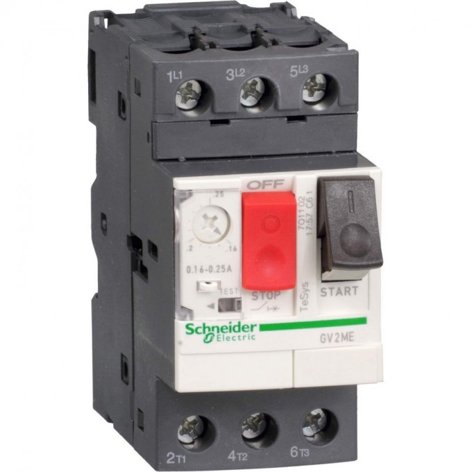 Автоматический выключатель SCHNEIDER ELECTRIC TESYS с комбинированным расцепителем 1-1,6А GV2ME06 Автоматический выключатель SCHNEIDER ELECTRIC TESYS с комбинированным расцепителем 1-1,6А GV2ME06