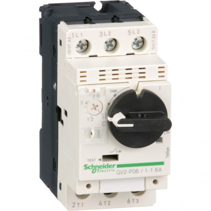 Автоматический выключатель SCHNEIDER ELECTRIC TESYS с комбинированным расцепителем 1-1,6А GV2P06 Автоматический выключатель SCHNEIDER ELECTRIC TESYS с комбинированным расцепителем 1-1,6А GV2P06