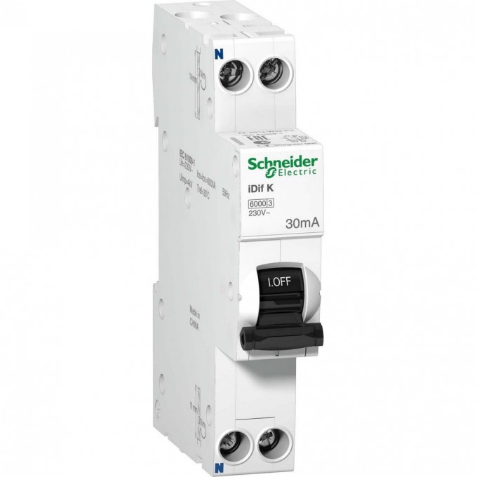 Дифференциальный автомат электронного типа SCHNEIDER ELECTRIC ACTI 9 iDif K 6КА 20A C 30МAA A9D49620 Дифференциальный автомат электронного типа SCHNEIDER ELECTRIC ACTI 9 iDif K 6КА 20A C 30МAA A9D49620