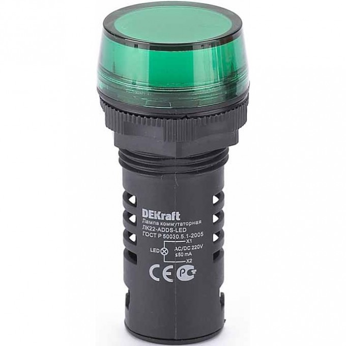 Лампа сигнальная SCHNEIDER ELECTRIC DEKRAFT ADDS 22 мм LED зел. 220В AC/DC ЛK-22 DEKraft 25118DEK Лампа сигнальная SCHNEIDER ELECTRIC DEKRAFT ADDS 22 мм LED зел. 220В AC/DC ЛK-22 DEKraft 25118DEK