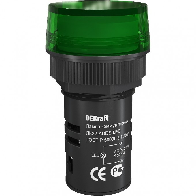 Лампа сигнальная SCHNEIDER ELECTRIC DEKRAFT ADDS 22 мм LED зел. 24В AC/DC ЛK-22 DEKraft 25065DEK Лампа сигнальная SCHNEIDER ELECTRIC DEKRAFT ADDS 22 мм LED зел. 24В AC/DC ЛK-22 DEKraft 25065DEK