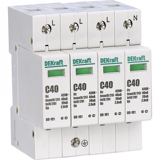 Ограничитель перенапряжения SCHNEIDER ELECTRIC DEKRAFT ОП101-4P-040-C-420 18018DEK Ограничитель перенапряжения SCHNEIDER ELECTRIC DEKRAFT ОП101-4P-040-C-420 18018DEK
