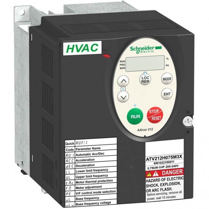 Преобразователь частоты SCHNEIDER ELECTRIC ALTIVAR 212 0,75КВТ 480В IP21 ATV212H075N4 Преобразователь частоты SCHNEIDER ELECTRIC ALTIVAR 212 0,75КВТ 480В IP21 ATV212H075N4