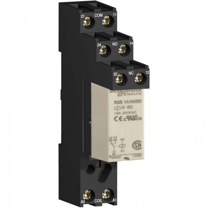 Реле SCHNEIDER ELECTRIC ZELIO 2CO 24В постоянного тока + розетка RSB2A080BDS Реле SCHNEIDER ELECTRIC ZELIO 2CO 24В постоянного тока + розетка RSB2A080BDS