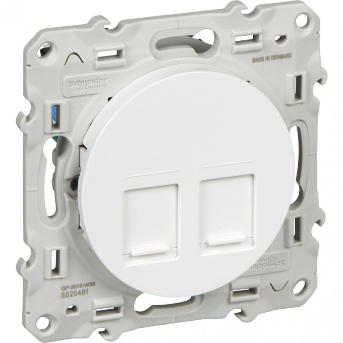 Розетка компьютерная SCHNEIDER ELECTRIC ODACE RJ45 двойная, infraplus, неэкранированный кабель, кат. 5е, БЕЛЫЙ S52R481 Розетка компьютерная SCHNEIDER ELECTRIC ODACE RJ45 двойная, infraplus, неэкранированный кабель, кат. 5е, БЕЛЫЙ S52R481