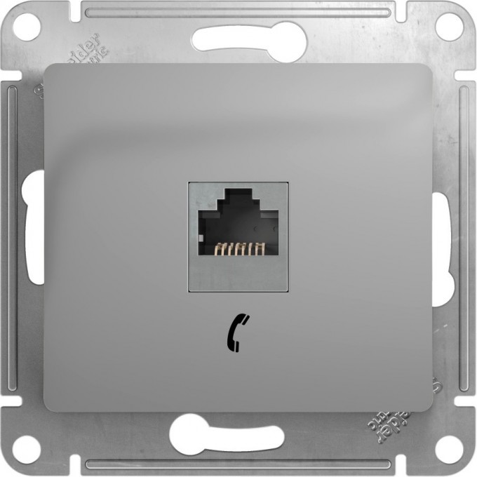 Розетка телефонная SCHNEIDER ELECTRIC GLOSSA RJ11, АЛЮМИНИЙ GSL000381T Розетка телефонная SCHNEIDER ELECTRIC GLOSSA RJ11, АЛЮМИНИЙ GSL000381T