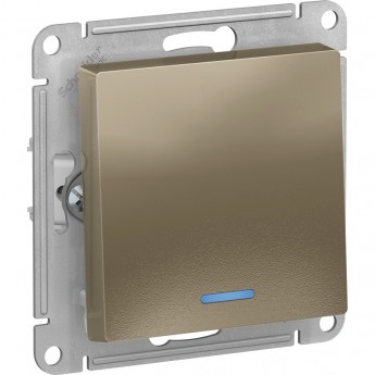 1-клавишный выключатель SCHNEIDER ELECTRIC ATLASDESIGN с подсветкой, шампань 1-клавишный выключатель SCHNEIDER ELECTRIC ATLASDESIGN с подсветкой, шампань