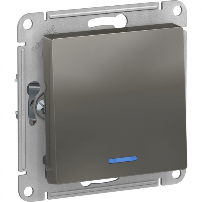 1-клавишный выключатель SCHNEIDER ELECTRIC ATLASDESIGN с подсветкой, сталь ATN000913 1-клавишный выключатель SCHNEIDER ELECTRIC ATLASDESIGN с подсветкой, сталь ATN000913