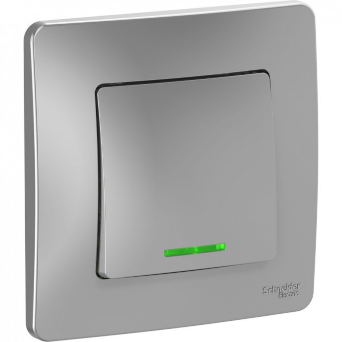 1-клавишный выключатель SCHNEIDER ELECTRIC BLANCA (cх.1) с подсветкой, 10А, 250B, АЛЮМИНИЙ BLNVS010113 1-клавишный выключатель SCHNEIDER ELECTRIC BLANCA (cх.1) с подсветкой, 10А, 250B, АЛЮМИНИЙ BLNVS010113