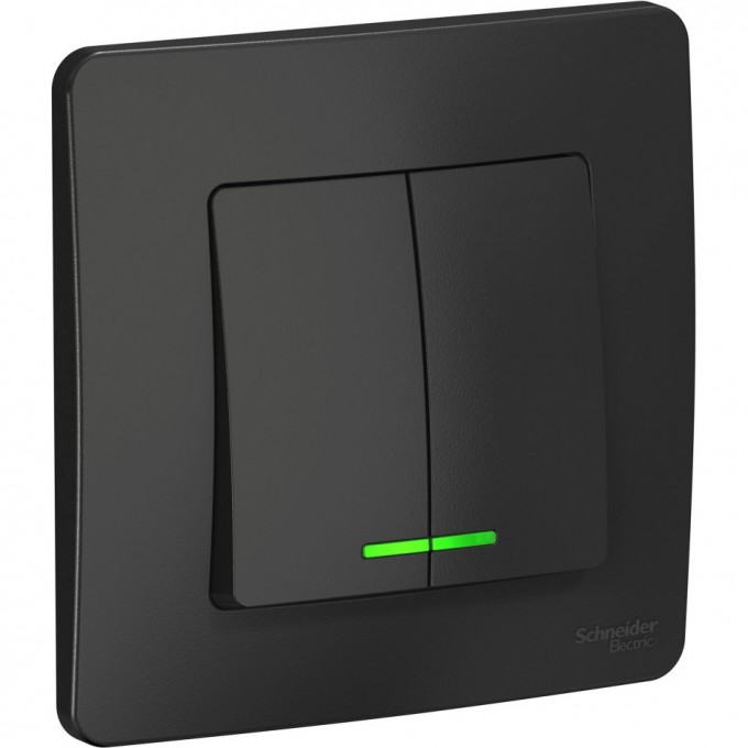 2-клавишный переключатель SCHNEIDER ELECTRIC BLANCA (cх.5), с подсветкой, 10А, 250B, АНТРАЦИТ BLNVS010516 2-клавишный переключатель SCHNEIDER ELECTRIC BLANCA (cх.5), с подсветкой, 10А, 250B, АНТРАЦИТ BLNVS010516