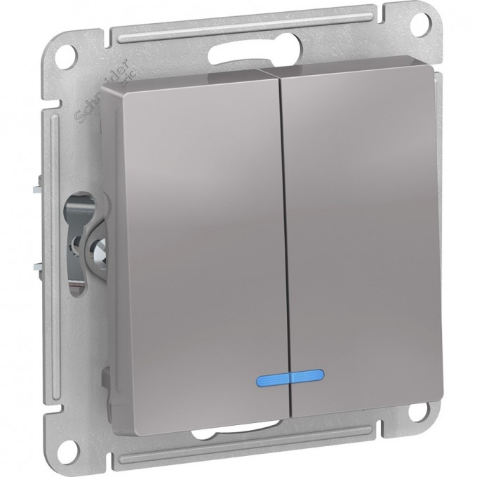 2-клавишный выключатель SCHNEIDER ELECTRIC ATLASDESIGN с подсветкой, алюминий ATN000353 2-клавишный выключатель SCHNEIDER ELECTRIC ATLASDESIGN с подсветкой, алюминий ATN000353