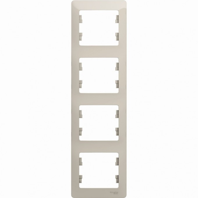 4-постовая рамка SCHNEIDER ELECTRIC GLOSSA, вертикальная, МОЛОЧНЫЙ GSL000908 4-постовая рамка SCHNEIDER ELECTRIC GLOSSA, вертикальная, МОЛОЧНЫЙ GSL000908