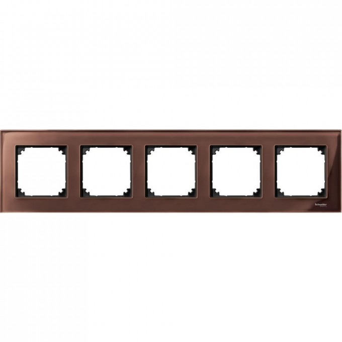 5-постовая рамка SCHNEIDER ELECTRIC MERTEN M-ELEGANCE стеклянная, МАХАГОН, SM MTN4050-3215 5-постовая рамка SCHNEIDER ELECTRIC MERTEN M-ELEGANCE стеклянная, МАХАГОН, SM MTN4050-3215