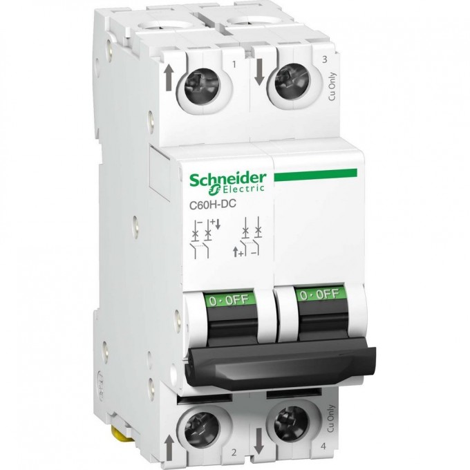 Автоматический выключатель SCHNEIDER ELECTRIC ACTI 9 C60H-DC 2П 2А C 500В DC A9N61522 Автоматический выключатель SCHNEIDER ELECTRIC ACTI 9 C60H-DC 2П 2А C 500В DC A9N61522