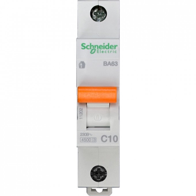 Автоматический выключатель SCHNEIDER ELECTRIC ДОМОВОЙ ВА63 1П 10A C 4,5 кА, Болгария/Италия 11202 Автоматический выключатель SCHNEIDER ELECTRIC ДОМОВОЙ ВА63 1П 10A C 4,5 кА, Болгария/Италия 11202