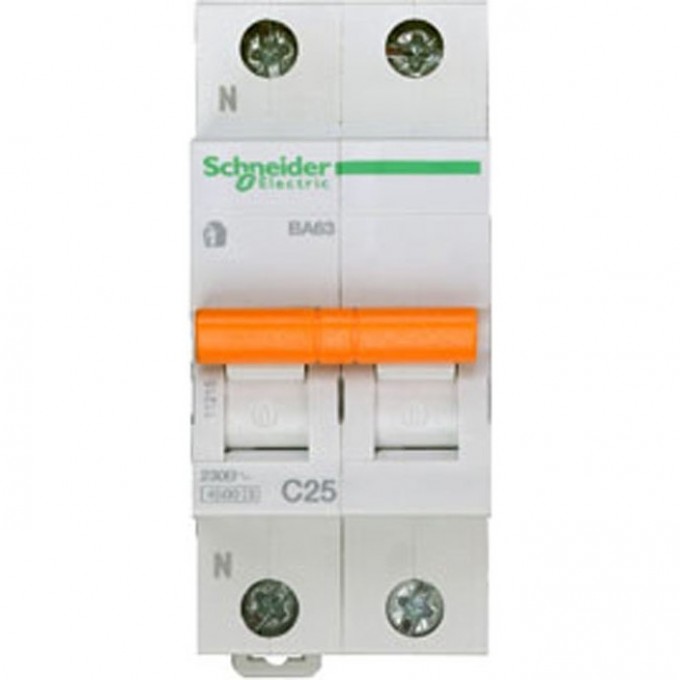 Автоматический выключатель SCHNEIDER ELECTRIC ДОМОВОЙ ВА63 1П+Н 25A C 4,5 кА, Болгария/Италия 11215 Автоматический выключатель SCHNEIDER ELECTRIC ДОМОВОЙ ВА63 1П+Н 25A C 4,5 кА, Болгария/Италия 11215