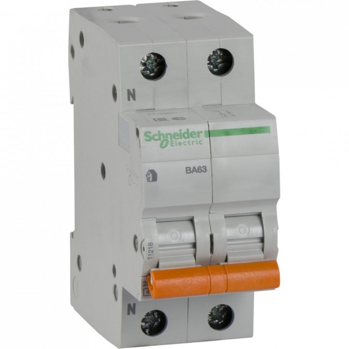 Автоматический выключатель SCHNEIDER ELECTRIC ДОМОВОЙ ВА63 1П+Н 50A C 4,5 кА, Болгария/Италия 11218 Автоматический выключатель SCHNEIDER ELECTRIC ДОМОВОЙ ВА63 1П+Н 50A C 4,5 кА, Болгария/Италия 11218