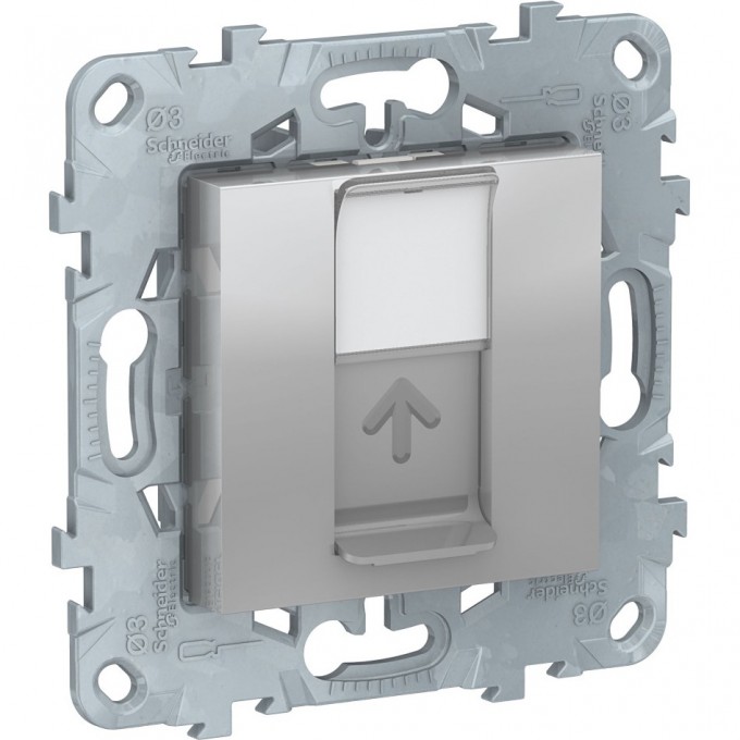 Лицевая панель UNICA NEW RJ45 KEYSTONE/SYSTIMAX, алюминий NU546130 Лицевая панель UNICA NEW RJ45 KEYSTONE/SYSTIMAX, алюминий NU546130