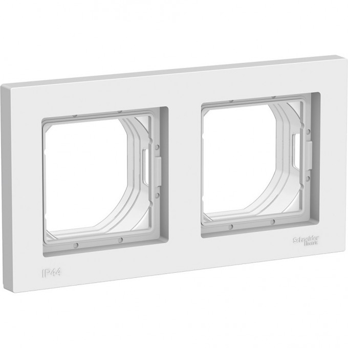 Рамка SCHNEIDER ELECTRIC ATLASDESIGN AQUA 2-постовая IP44, белый ATN440102 Рамка SCHNEIDER ELECTRIC ATLASDESIGN AQUA 2-постовая IP44, белый ATN440102