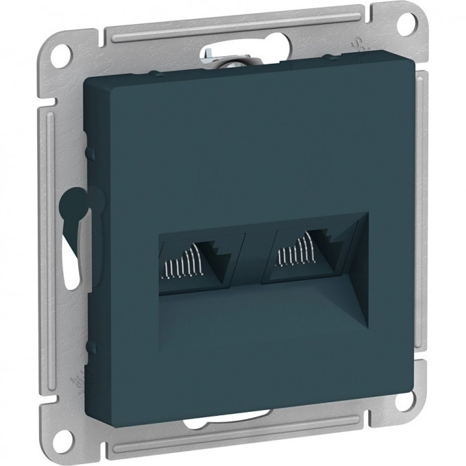 Розетка двойная компьютерная SCHNEIDER ELECTRIC ATLASDESIGN RJ45+RJ45, кат.5E, механизм, изумруд ATN000885 Розетка двойная компьютерная SCHNEIDER ELECTRIC ATLASDESIGN RJ45+RJ45, кат.5E, механизм, изумруд ATN000885
