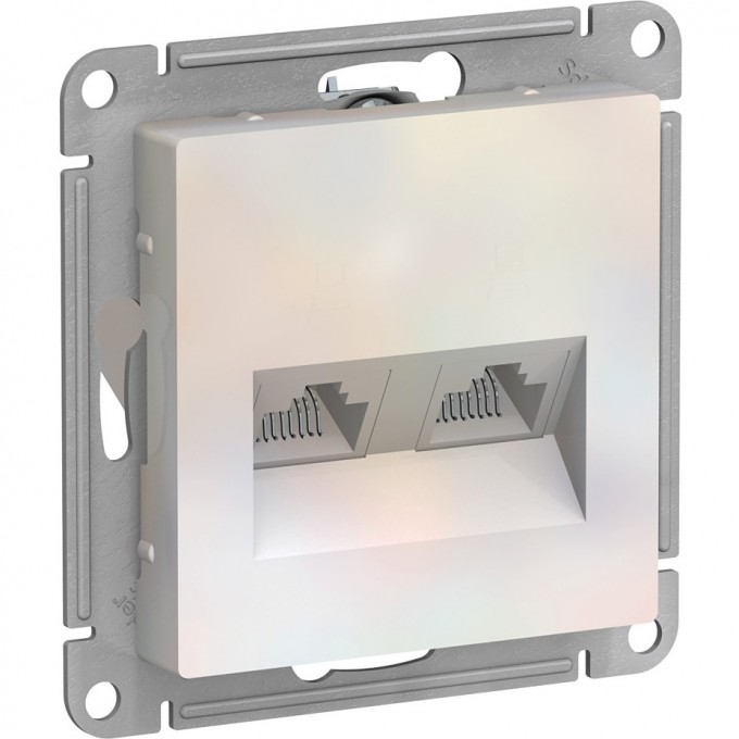 Розетка двойная компьютерная SCHNEIDER ELECTRIC ATLASDESIGN RJ45+RJ45, кат.5E, механизм, жемчуг ATN000485 Розетка двойная компьютерная SCHNEIDER ELECTRIC ATLASDESIGN RJ45+RJ45, кат.5E, механизм, жемчуг ATN000485