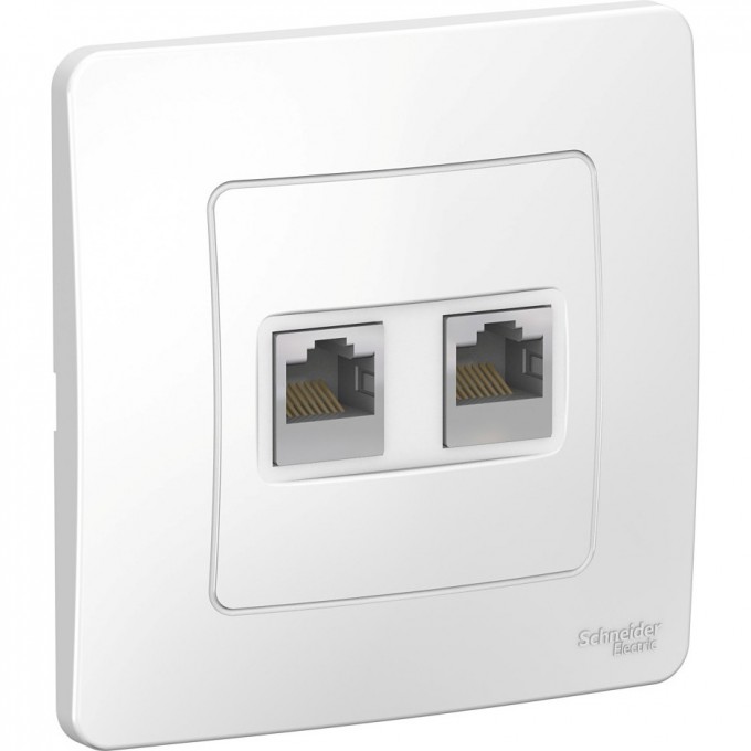 Розетка двойная компьютерная SCHNEIDER ELECTRIC BLANCA с/у, RJ45, кат.5E, белый BLNIS045451 Розетка двойная компьютерная SCHNEIDER ELECTRIC BLANCA с/у, RJ45, кат.5E, белый BLNIS045451