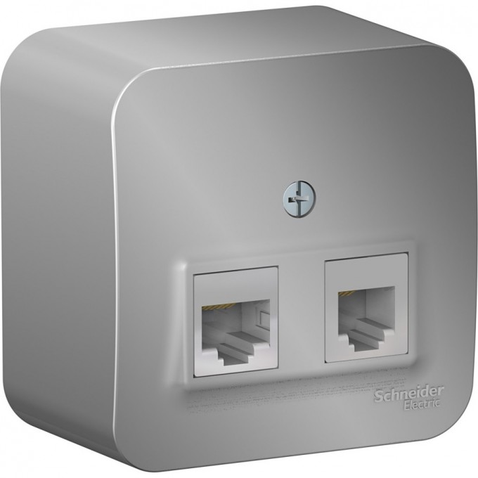 Розетка двойная компьютерная/телефонная SCHNEIDER ELECTRIC BLANCA RJ45+RJ11, кат.5E, с изолирующей пластиной, алюминий BLNIA045113 Розетка двойная компьютерная/телефонная SCHNEIDER ELECTRIC BLANCA RJ45+RJ11, кат.5E, с изолирующей пластиной, алюминий BLNIA045113