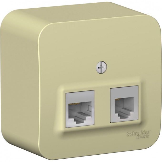 Розетка двойная компьютерная/телефонная SCHNEIDER ELECTRIC BLANCA RJ45+RJ11, кат.5E, с изолирующей пластиной, бежевый BLNIA045117 Розетка двойная компьютерная/телефонная SCHNEIDER ELECTRIC BLANCA RJ45+RJ11, кат.5E, с изолирующей пластиной, бежевый BLNIA045117
