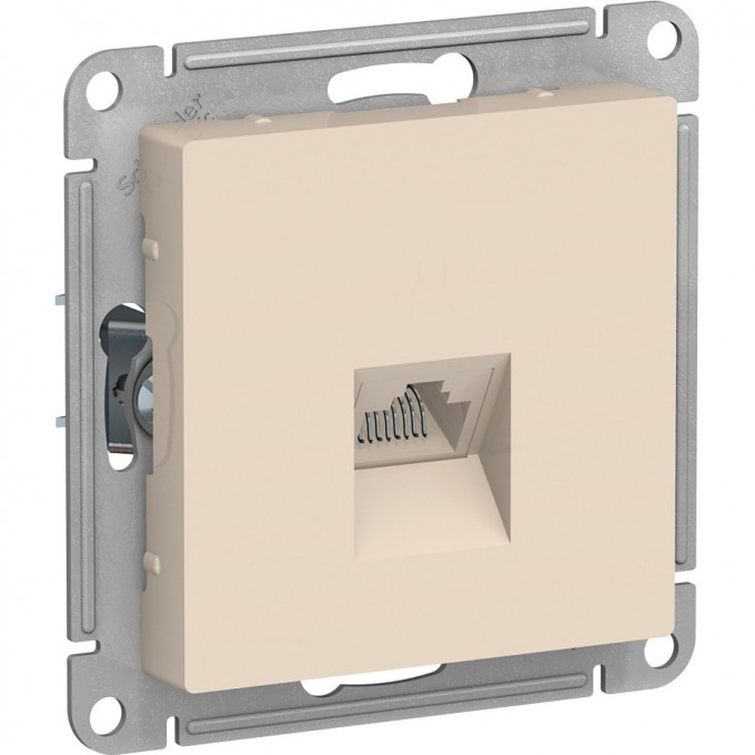 Розетка компьютерная SCHNEIDER ELECTRIC ATLASDESIGN RJ45, кат. 5Е, механизм, бежевый ATN000283 Розетка компьютерная SCHNEIDER ELECTRIC ATLASDESIGN RJ45, кат. 5Е, механизм, бежевый ATN000283