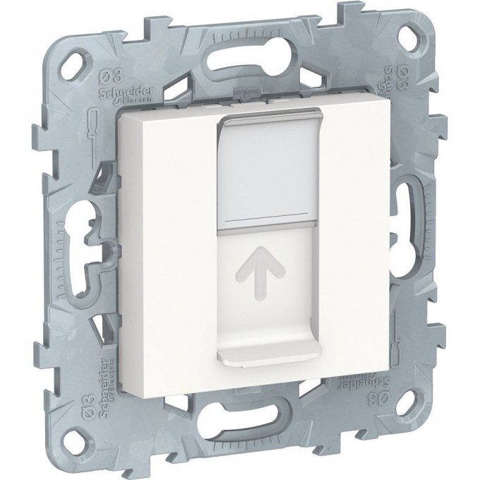 Розетка компьютерная SCHNEIDER ELECTRIC UNICA NEW, RJ45, одиночная, кат. 5е UTP, белый NU541118 Розетка компьютерная SCHNEIDER ELECTRIC UNICA NEW, RJ45, одиночная, кат. 5е UTP, белый NU541118
