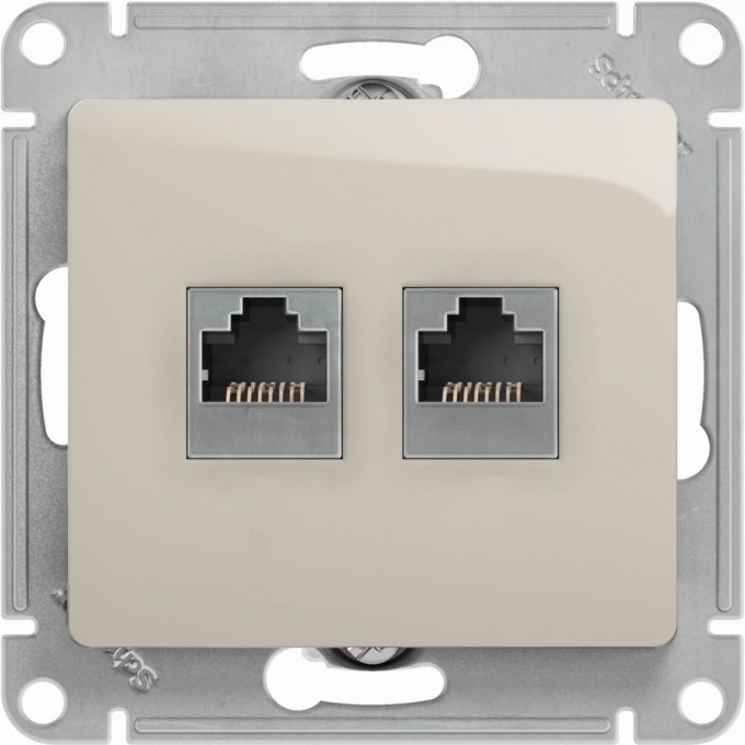 Розетка компьютерная/телефонная SCHNEIDER ELECTRIC GLOSSA двойная RJ11+RJ45, кат.5E, механизм, МОЛОЧНЫЙ GSL000985 Розетка компьютерная/телефонная SCHNEIDER ELECTRIC GLOSSA двойная RJ11+RJ45, кат.5E, механизм, МОЛОЧНЫЙ GSL000985