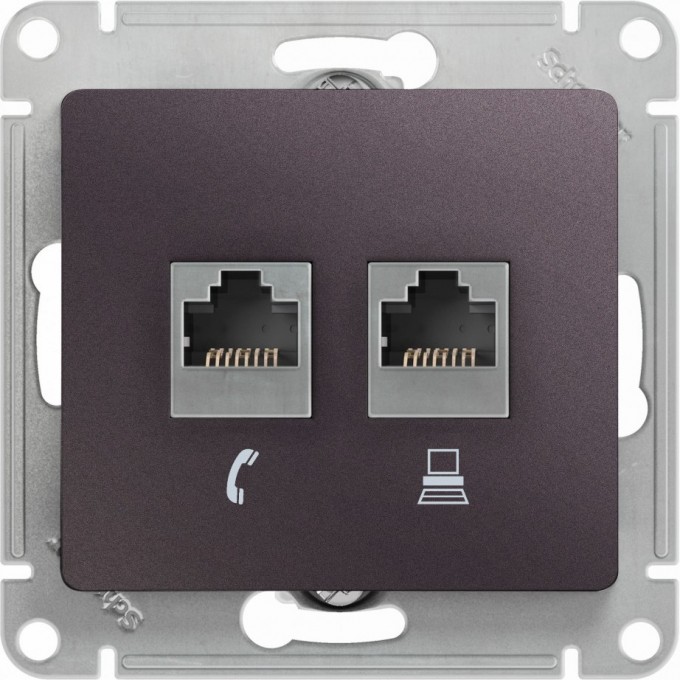 Розетка компьютерная/телефонная SCHNEIDER ELECTRIC GLOSSA двойная RJ11+RJ45, кат.5E, механизм, СИРЕНЕВЫЙ ТУМАН GSL001485 Розетка компьютерная/телефонная SCHNEIDER ELECTRIC GLOSSA двойная RJ11+RJ45, кат.5E, механизм, СИРЕНЕВЫЙ ТУМАН GSL001485