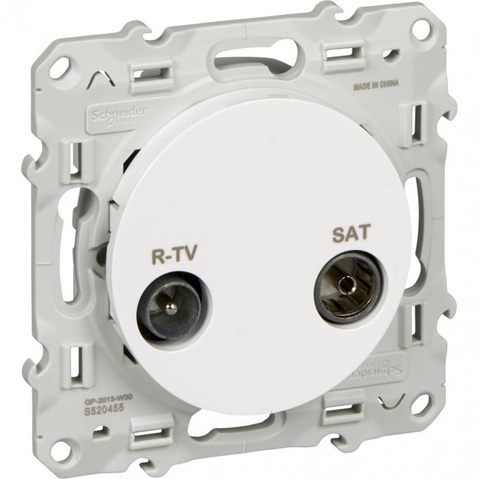 Розетка R-TV/SAT SCHNEIDER ELECTRIC ODACE, оконечная, белый S52R455 Розетка R-TV/SAT SCHNEIDER ELECTRIC ODACE, оконечная, белый S52R455