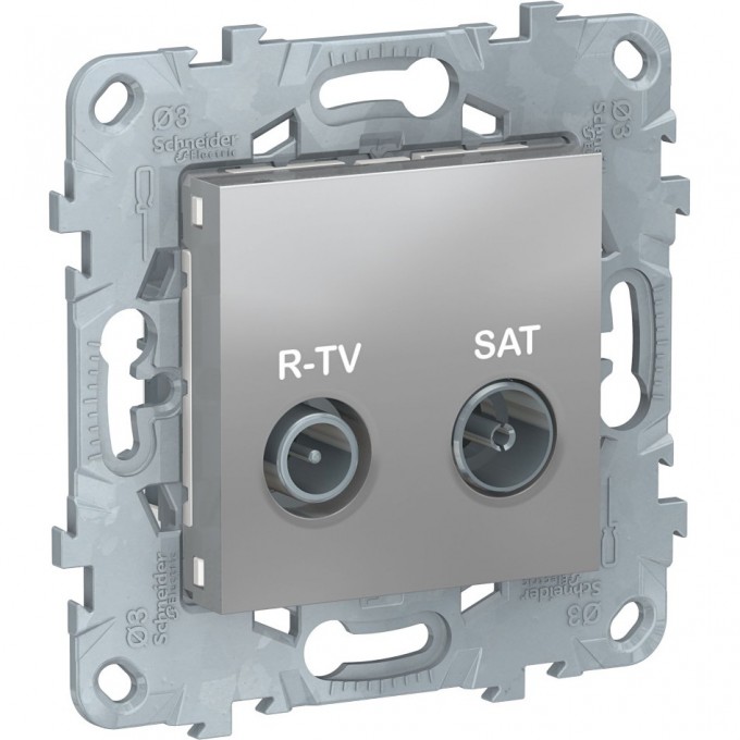 Розетка R-TV/SAT SCHNEIDER ELECTRIC UNICA NEW, оконечная, алюминий NU545530 Розетка R-TV/SAT SCHNEIDER ELECTRIC UNICA NEW, оконечная, алюминий NU545530