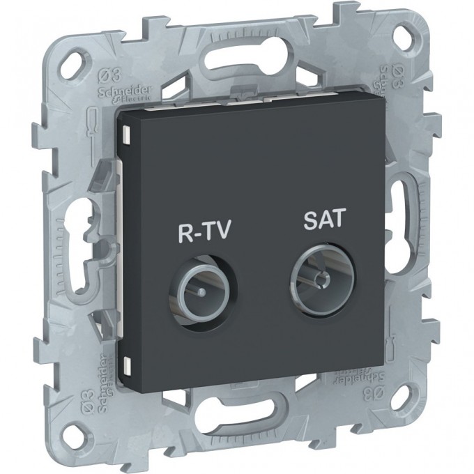 Розетка R-TV/SAT SCHNEIDER ELECTRIC UNICA NEW, оконечная, антрацит NU545554 Розетка R-TV/SAT SCHNEIDER ELECTRIC UNICA NEW, оконечная, антрацит NU545554