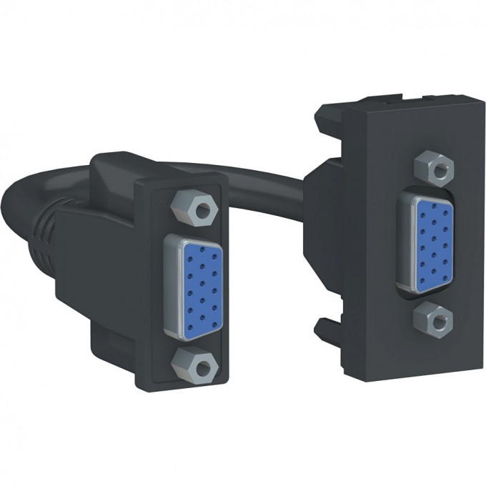 Розетка SCHNEIDER ELECTRIC UNICA MODULAR, HD15, FEMALE (VGA), 1 модуль, антрацит NU343254 Розетка SCHNEIDER ELECTRIC UNICA MODULAR, HD15, FEMALE (VGA), 1 модуль, антрацит NU343254
