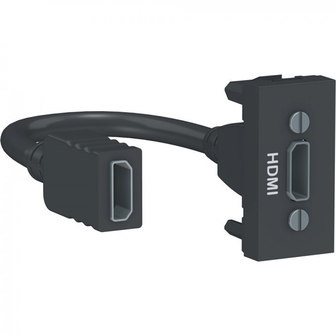 Розетка SCHNEIDER ELECTRIC UNICA MODULAR HDMI, 1 модуль, антрацит NU343054 Розетка SCHNEIDER ELECTRIC UNICA MODULAR HDMI, 1 модуль, антрацит NU343054