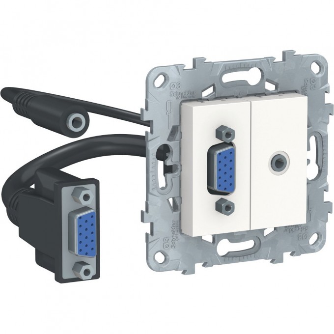 Розетка SCHNEIDER ELECTRIC UNICA NEW HD15+MINIJACK, белый NU593218 Розетка SCHNEIDER ELECTRIC UNICA NEW HD15+MINIJACK, белый NU593218