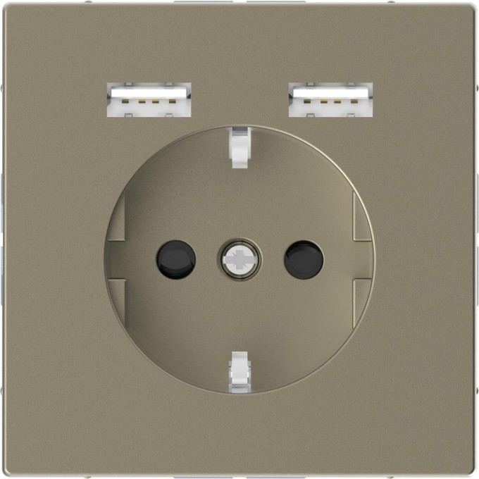 Розетка силовая SCHNEIDER ELECTRIC MERTEN D-LIFE 16А, с зарядкой USB A+A 2,4 A, САХАРА MTN2366-6033 Розетка силовая SCHNEIDER ELECTRIC MERTEN D-LIFE 16А, с зарядкой USB A+A 2,4 A, САХАРА MTN2366-6033