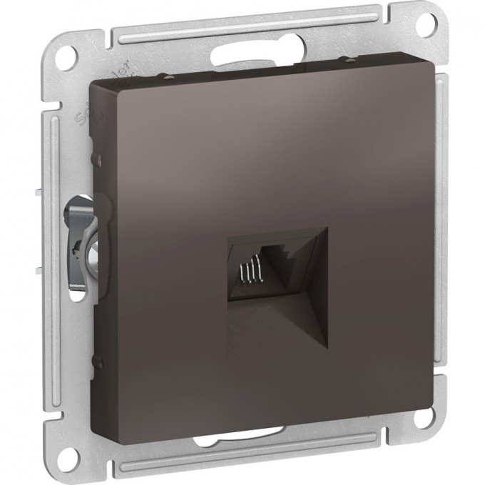 Розетка телефонная SCHNEIDER ELECTRIC ATLASDESIGN RJ11, механизм, МОККО ATN000681 Розетка телефонная SCHNEIDER ELECTRIC ATLASDESIGN RJ11, механизм, МОККО ATN000681