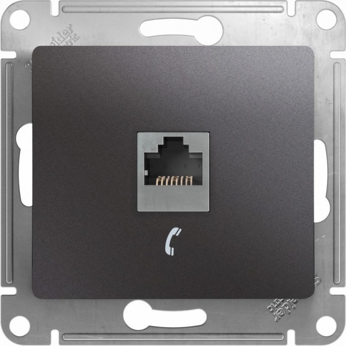 Розетка телефонная SCHNEIDER ELECTRIC GLOSSA RJ11, ГРАФИТ GSL001381T Розетка телефонная SCHNEIDER ELECTRIC GLOSSA RJ11, ГРАФИТ GSL001381T